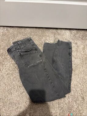 PAIGE Washed Gray Skinny-Leg Jeans